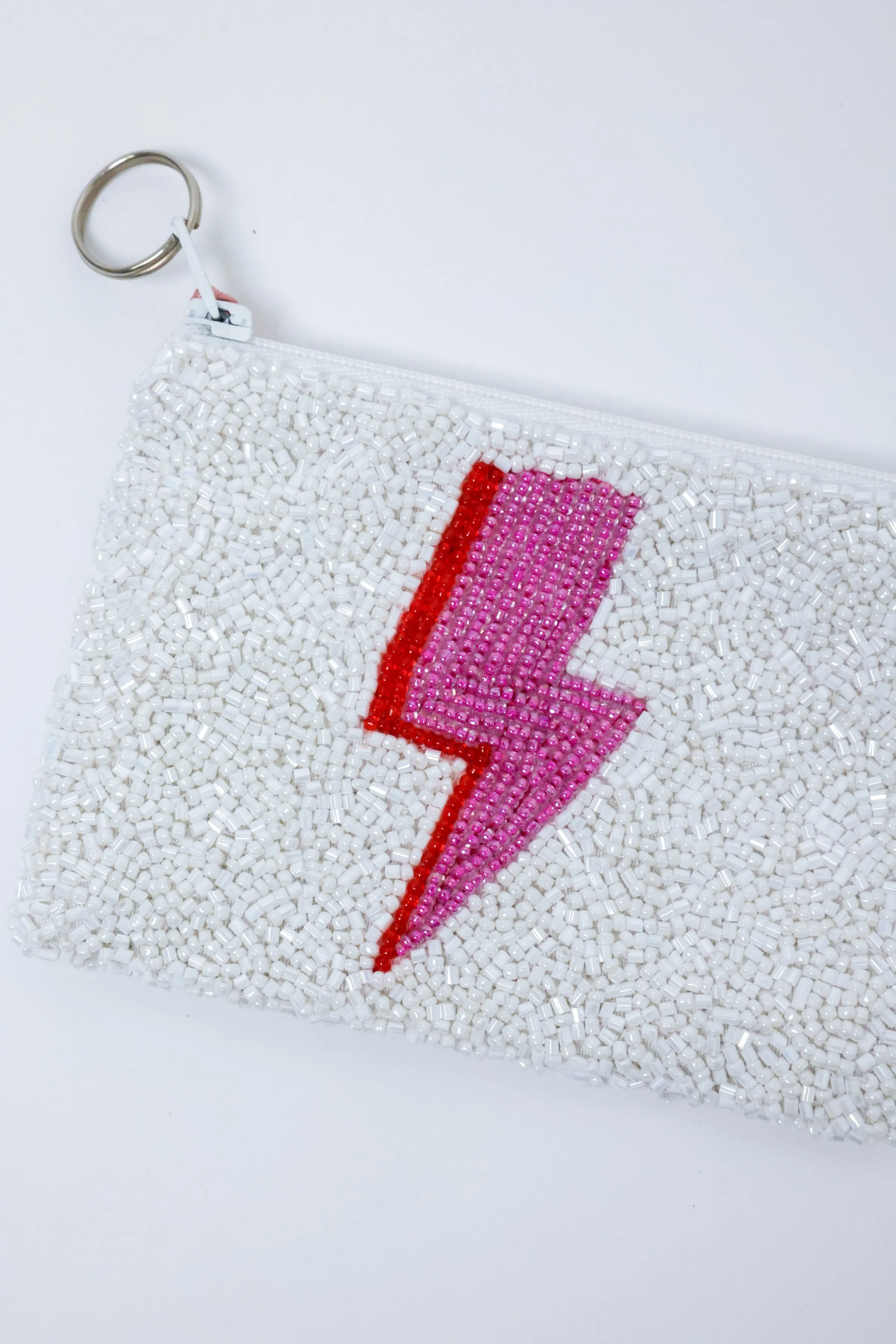 Lightning Bolt Beaded Coin Purse