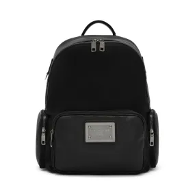 Logo-tag leather backpack