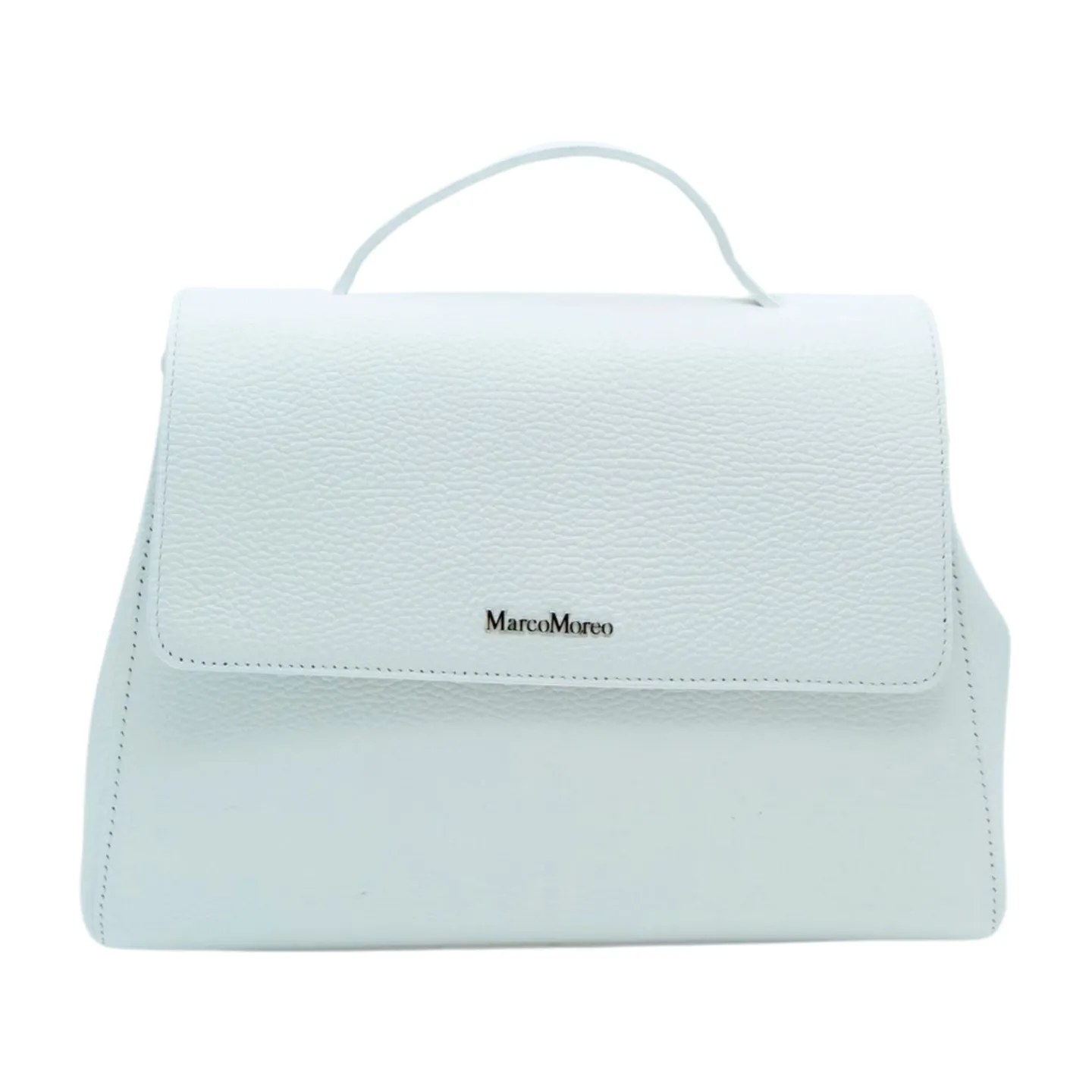 MARCO MOREO White Leather Tote Handbag 1073