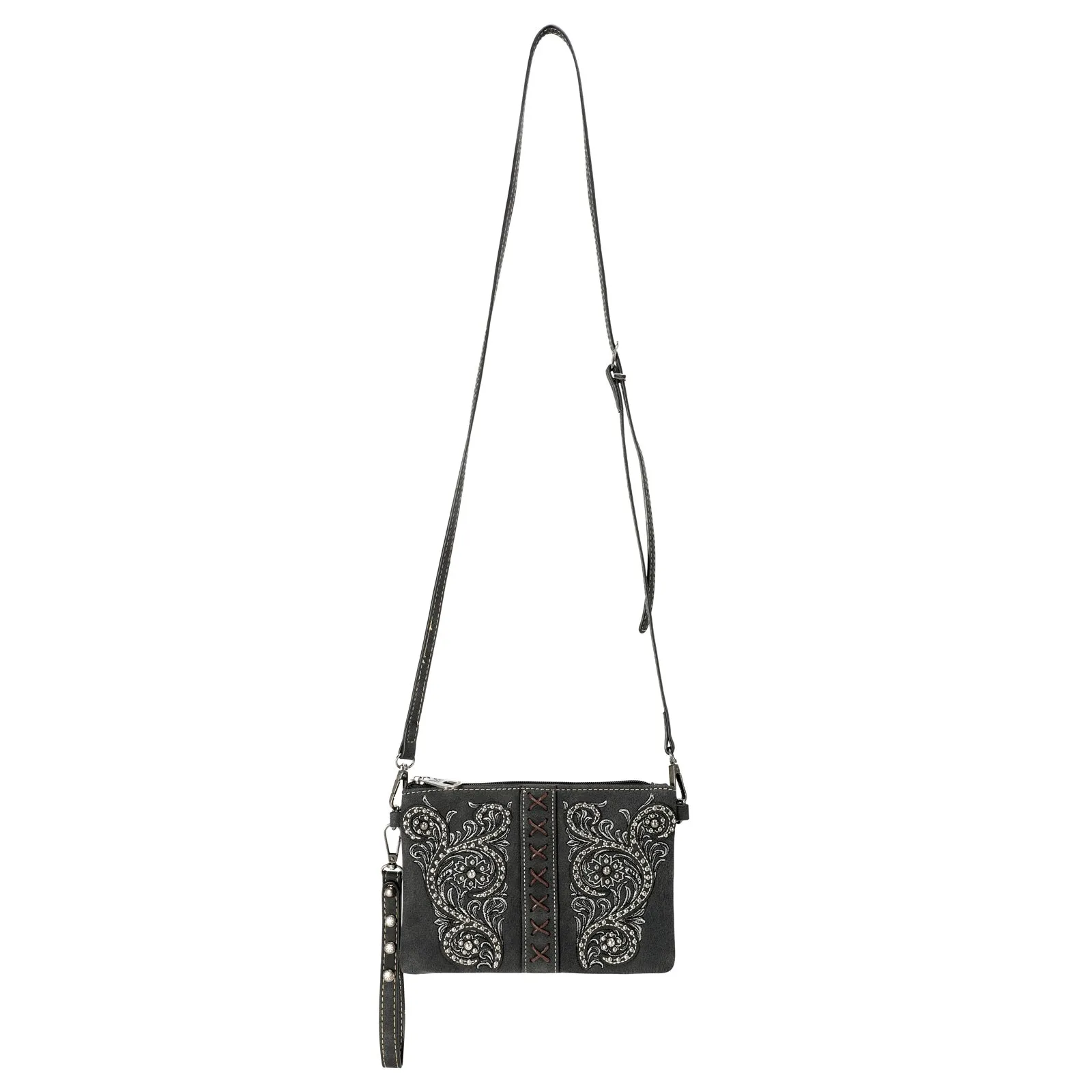 MW1076-181 Montana West Floral Embroidered Collection Clutch/Crossbody