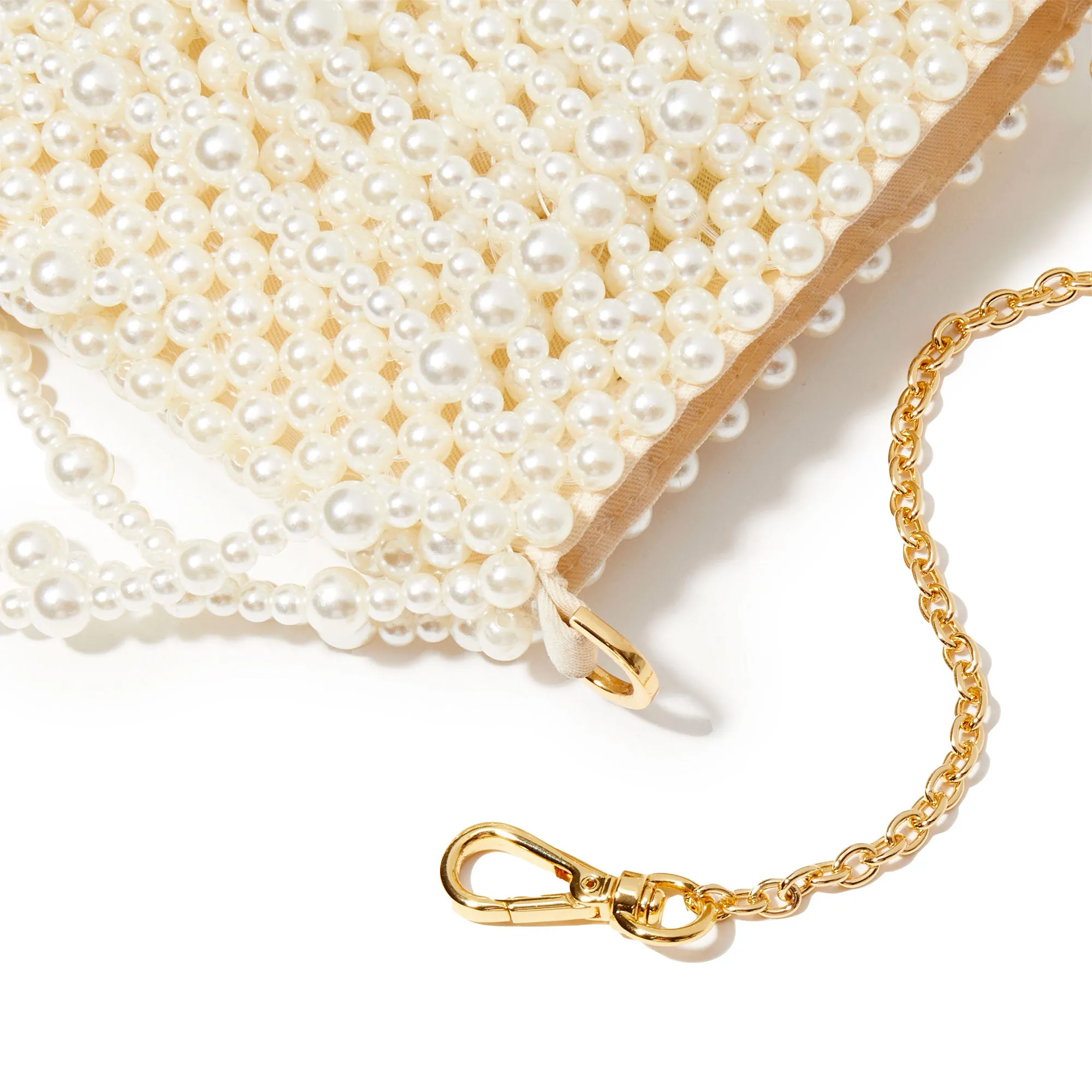 PEARL DRIPPY BEADED PEARL CROSSBODY