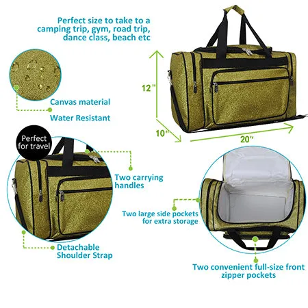 SALE! Gold Glitter NGIL Canvas Carry on 20 Duffle Bag