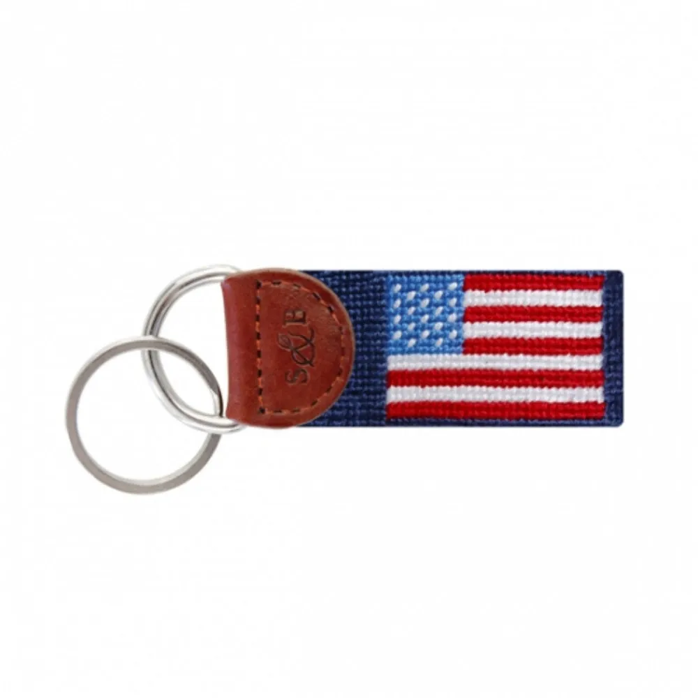 Smathers & Branson American Flag Needlepoint Key Fob - Dark Navy