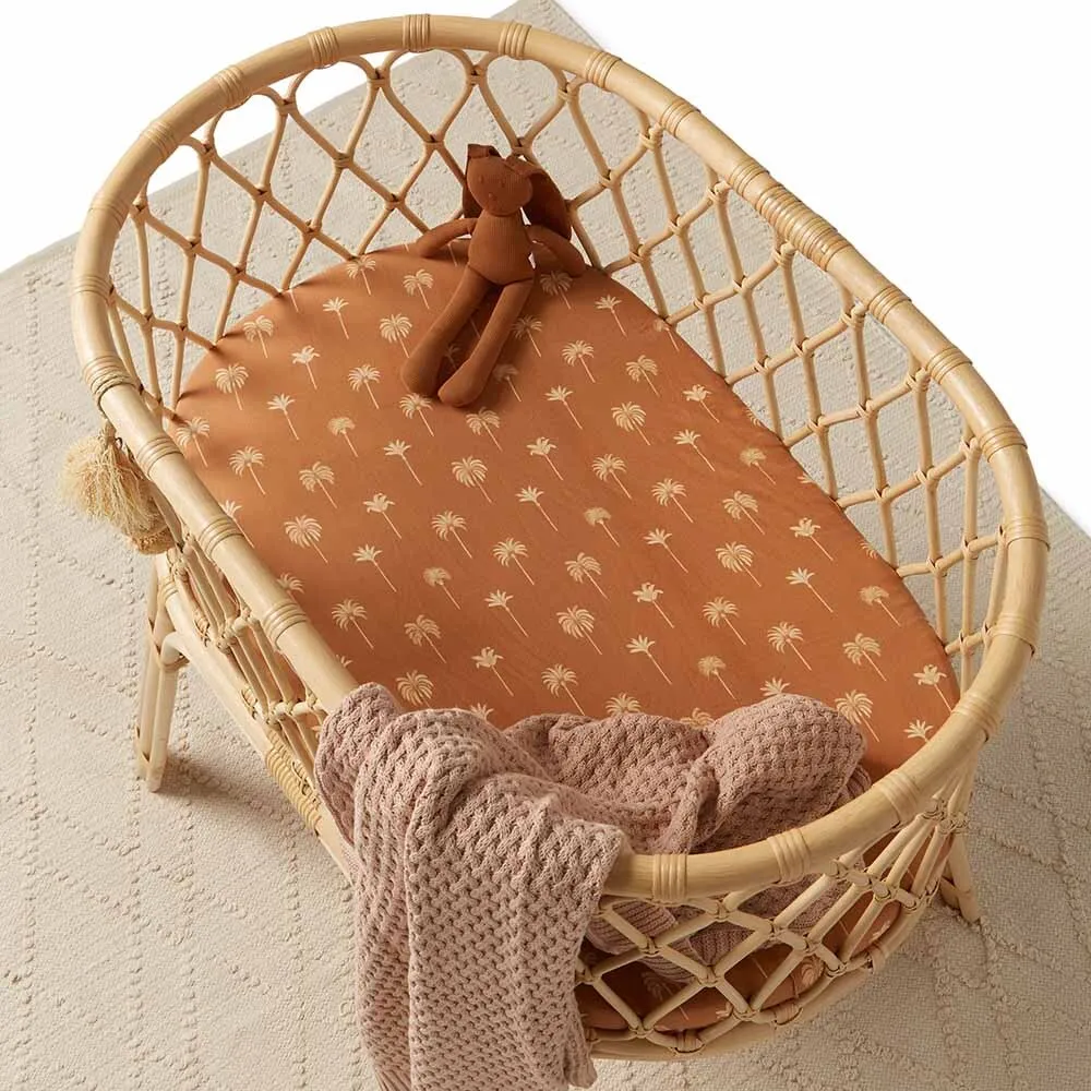 Snuggle Hunny Bassinet Sheet/Change Pad Cover - Bronze Palm