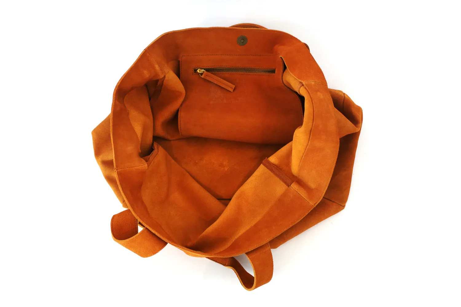 Suede Leather Tote-Tan Shoulder Bag