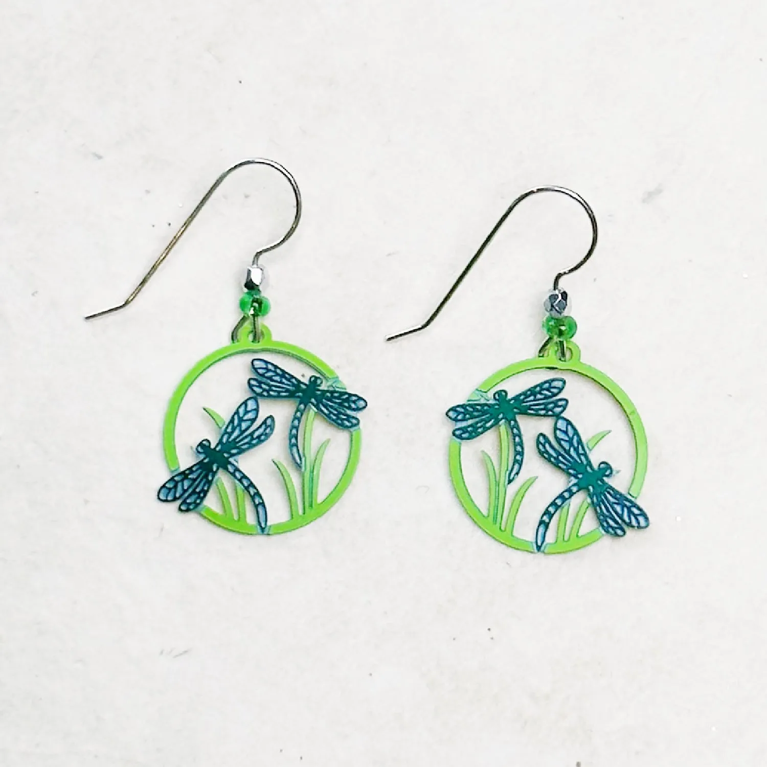 Twin Teal Dragonfly Earrings