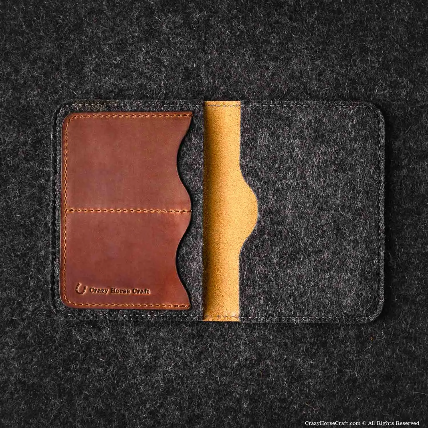 Veg-Tanned Leather Passport Wallet / Case