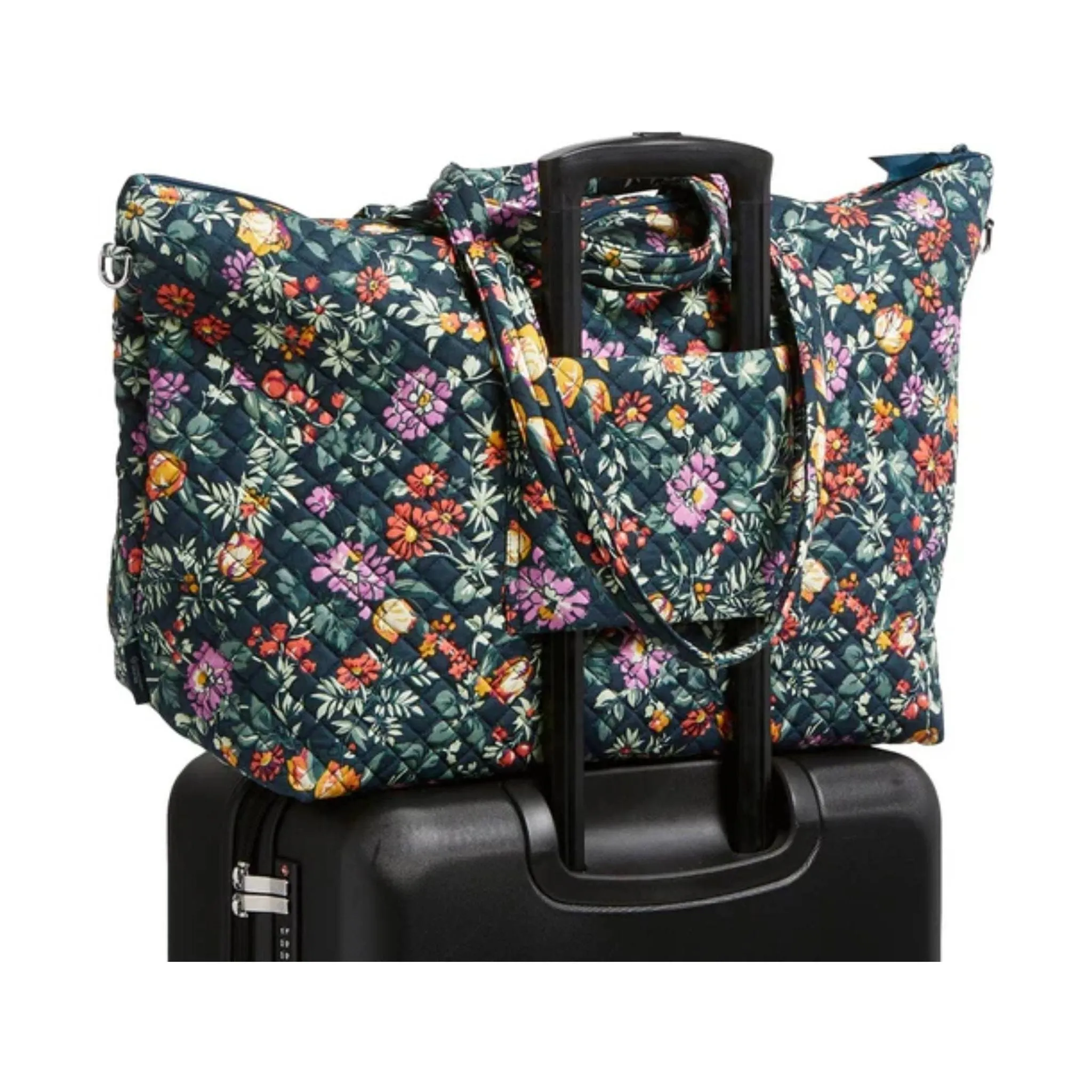 Vera Bradley Overnight Travel Tote Bag - Fresh Cut Floral Green