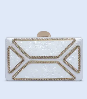 WB2502-SILVER-Women Snazzy Clutch