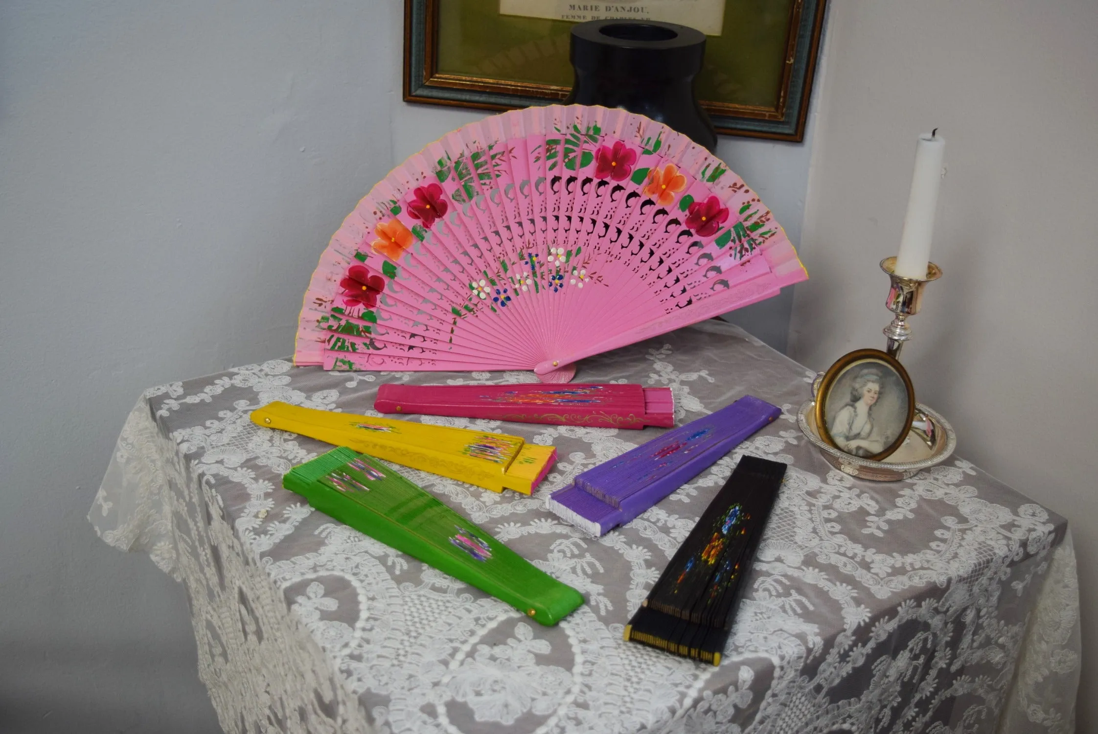 Wooden Hand Fan - Yellow