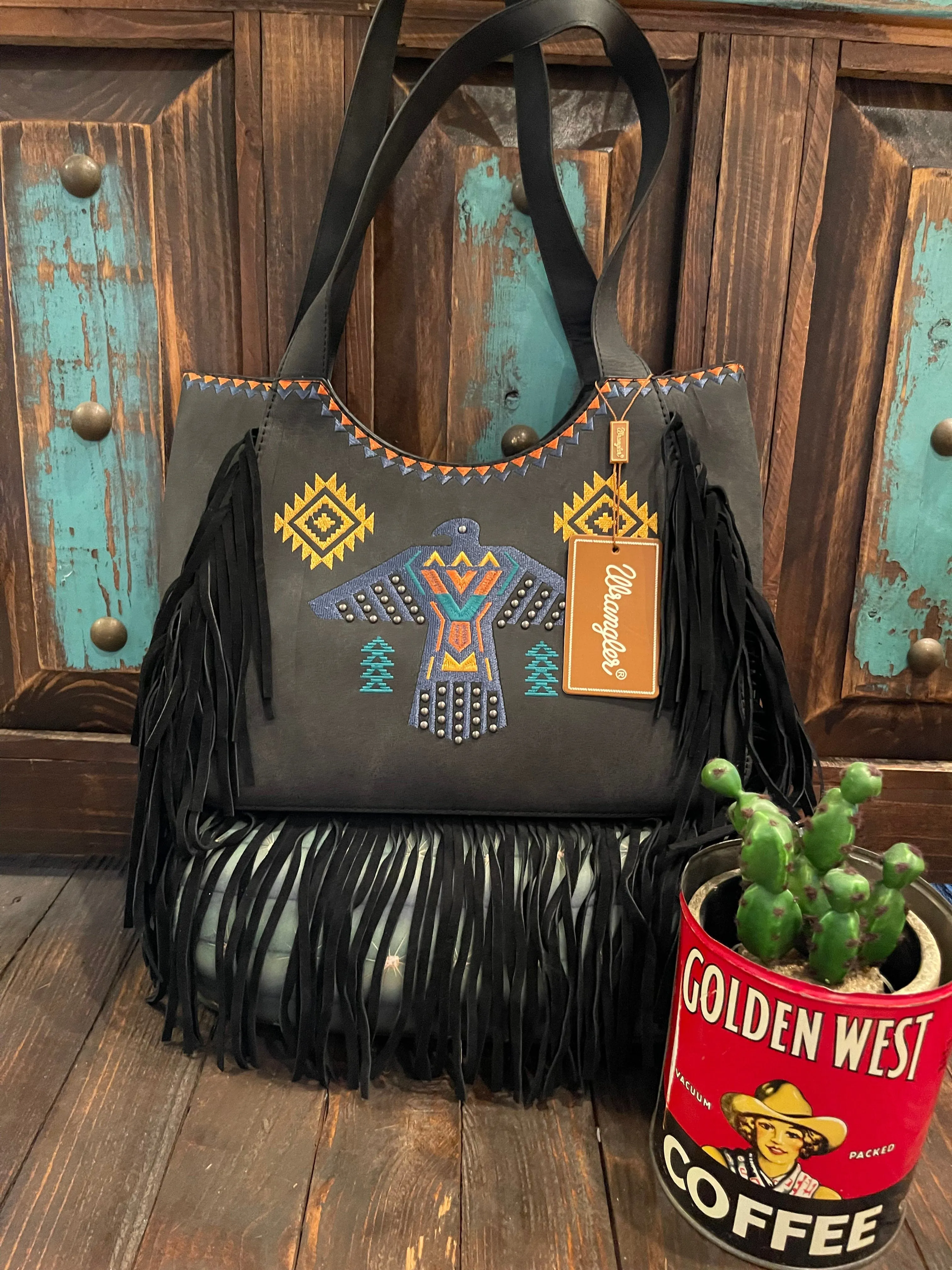 Wrangler T bird fringe Montana West handbag